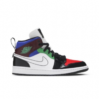 Air Jordan 1 Mid Se Mustavalkoiset Moniväriset Naisten Kengät
