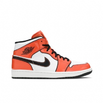 Air Jordan 1 Mid Se Oranssi Valkoinen Musta Miesten Kengät