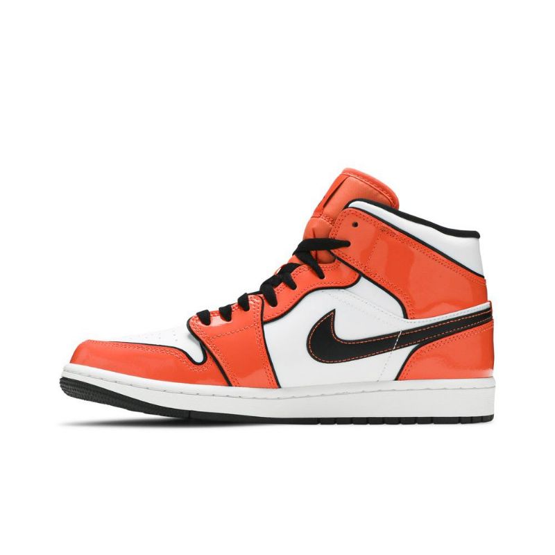 Air Jordan 1 Mid Se Oranssi Valkoinen Musta Miesten Kengät