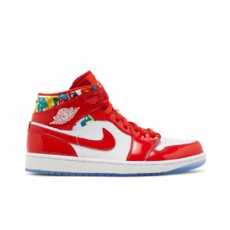 Air Jordan 1 Mid Se Punainen Valkokulta Siniset Miesten Kengät