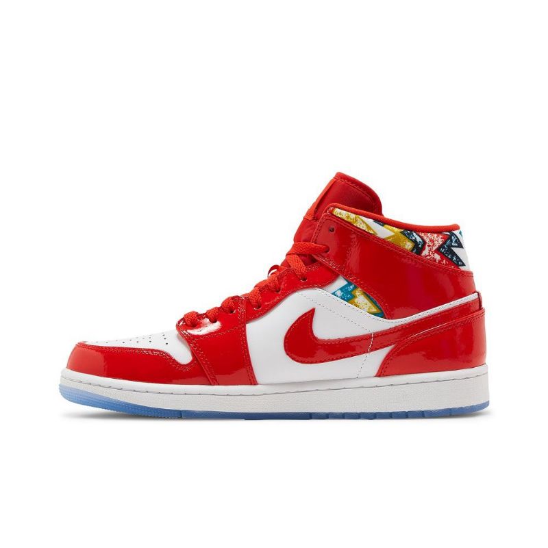 Air Jordan 1 Mid Se Punainen Valkokulta Siniset Miesten Kengät