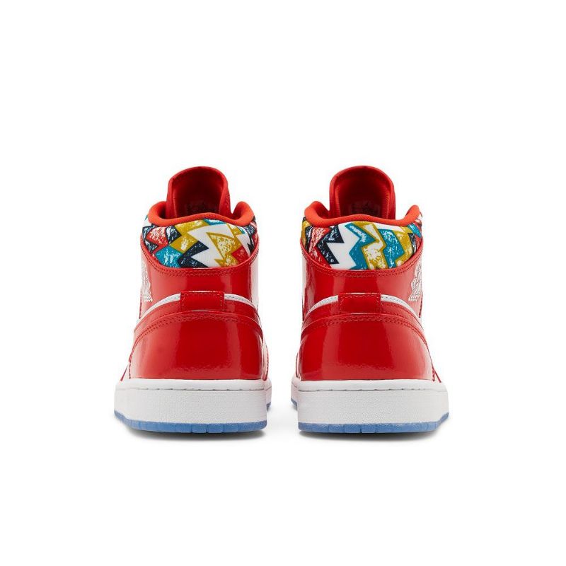 Air Jordan 1 Mid Se Punainen Valkokulta Siniset Miesten Kengät