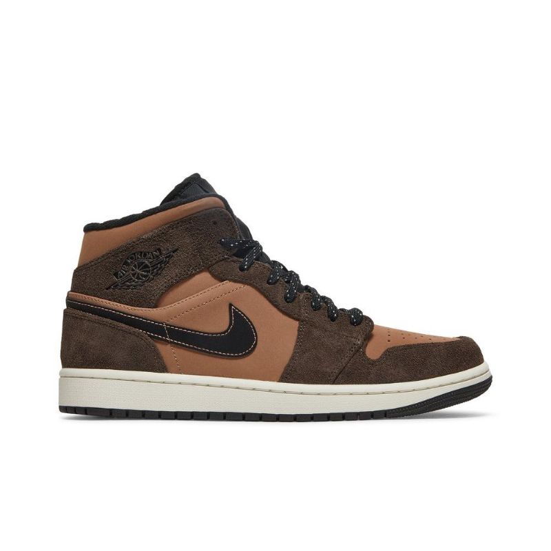 Air Jordan 1 Mid Se Ruskeat Mustat Miesten Kengät