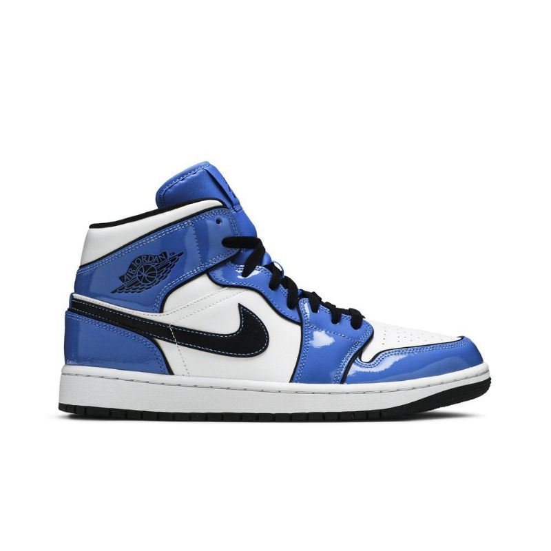 Air Jordan 1 Mid Se Sininen Valkoinen Musta Miesten Kengät