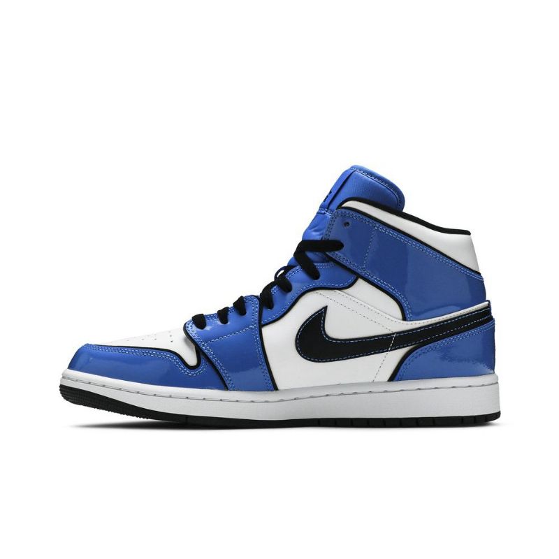 Air Jordan 1 Mid Se Sininen Valkoinen Musta Miesten Kengät