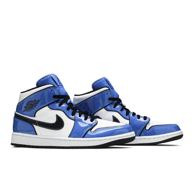 Air Jordan 1 Mid Se Sininen Valkoinen Musta Miesten Kengät