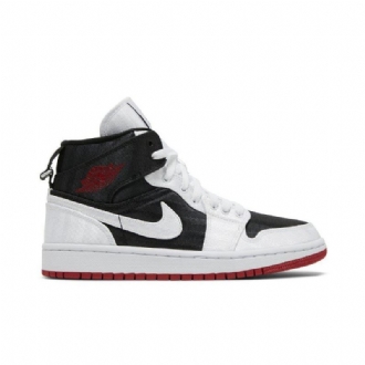 Air Jordan 1 Mid Se Utility Mustavalkoiset Punaiset Naisten Kengät