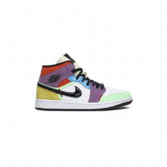 Air Jordan 1 Mid Se Valkoinen Moniväriset Naisten Kengät