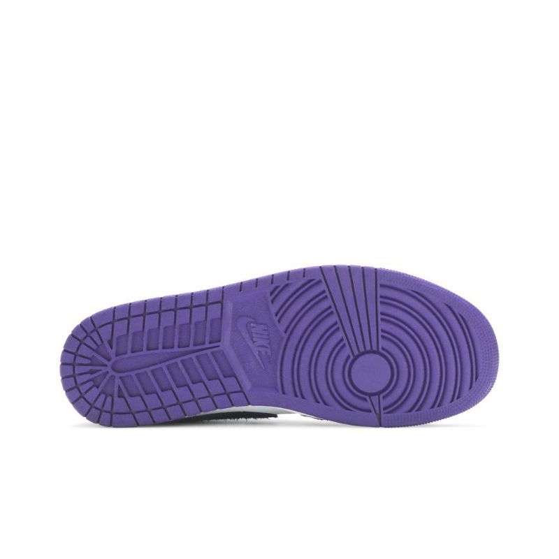 Air Jordan 1 Mid Se Valkoinen Musta Harmaa Purppura Miesten Kengät