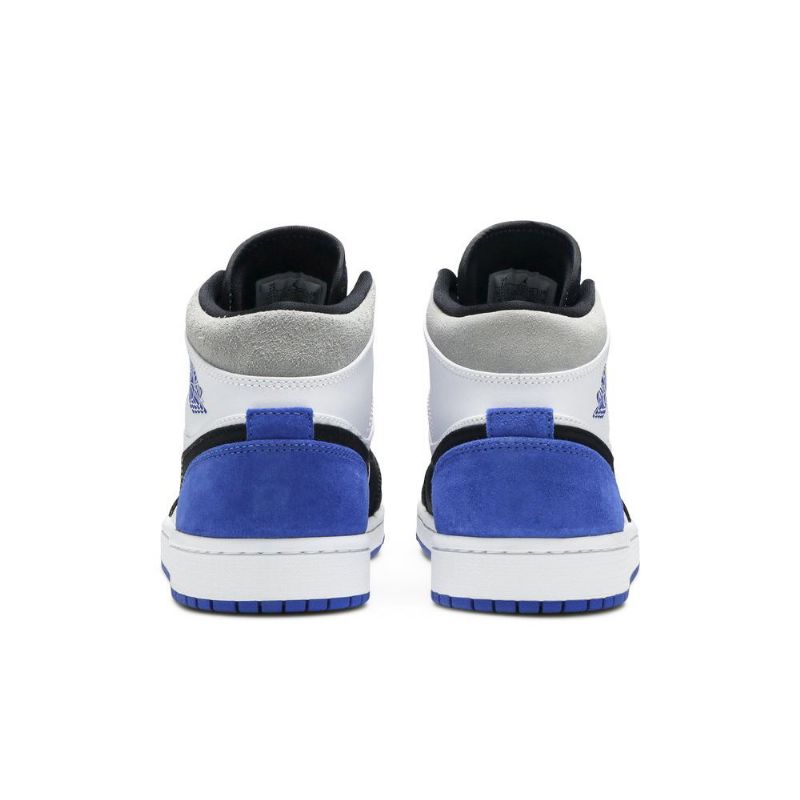 Air Jordan 1 Mid Se Valkoinen Musta Harmaa Sininen Miesten Kengät