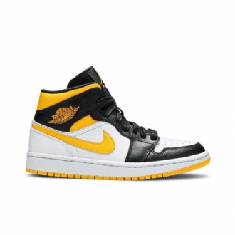 Air Jordan 1 Mid Se Valkoinen Oranssi Mustat Naisten Kengät