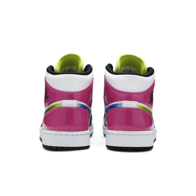 Air Jordan 1 Mid Se Valkoinen Vaaleanpunainen Musta Miesten Kengät
