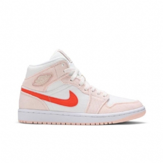 Air Jordan 1 Mid Se Valkoinen Vaaleanpunainen Oranssi Naisten Kengät