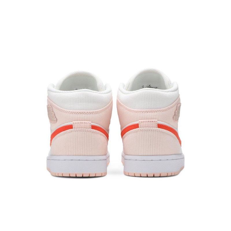 Air Jordan 1 Mid Se Valkoinen Vaaleanpunainen Oranssi Naisten Kengät
