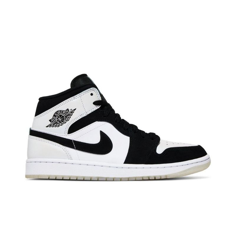 Air Jordan 1 Mid Se Valkoiset Mustat Miesten Kengät