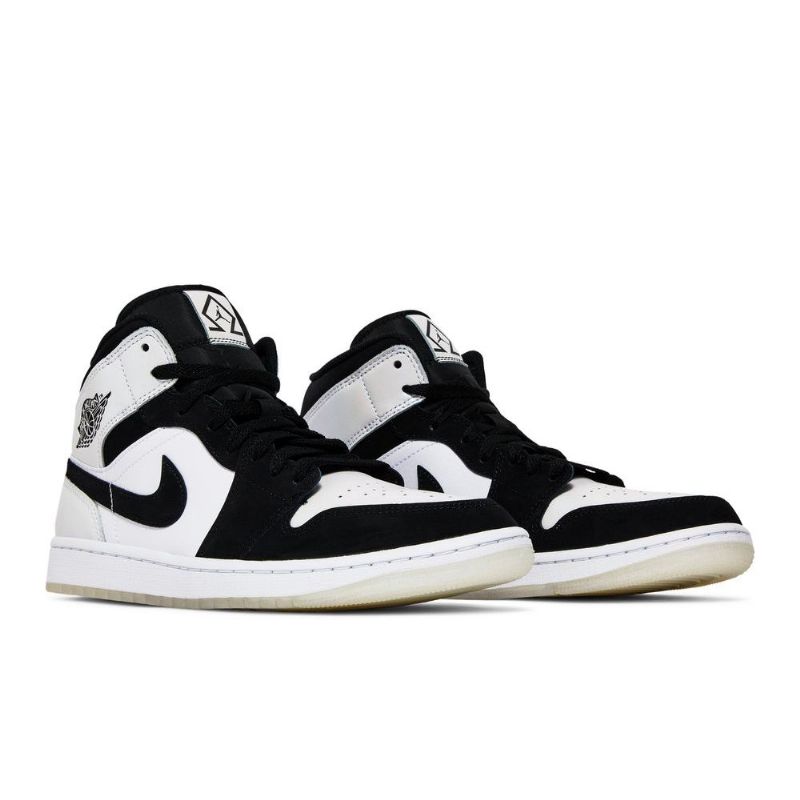 Air Jordan 1 Mid Se Valkoiset Mustat Miesten Kengät