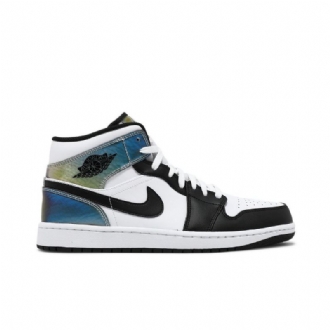 Air Jordan 1 Mid Se Valkoiset Mustat Miesten Kengät