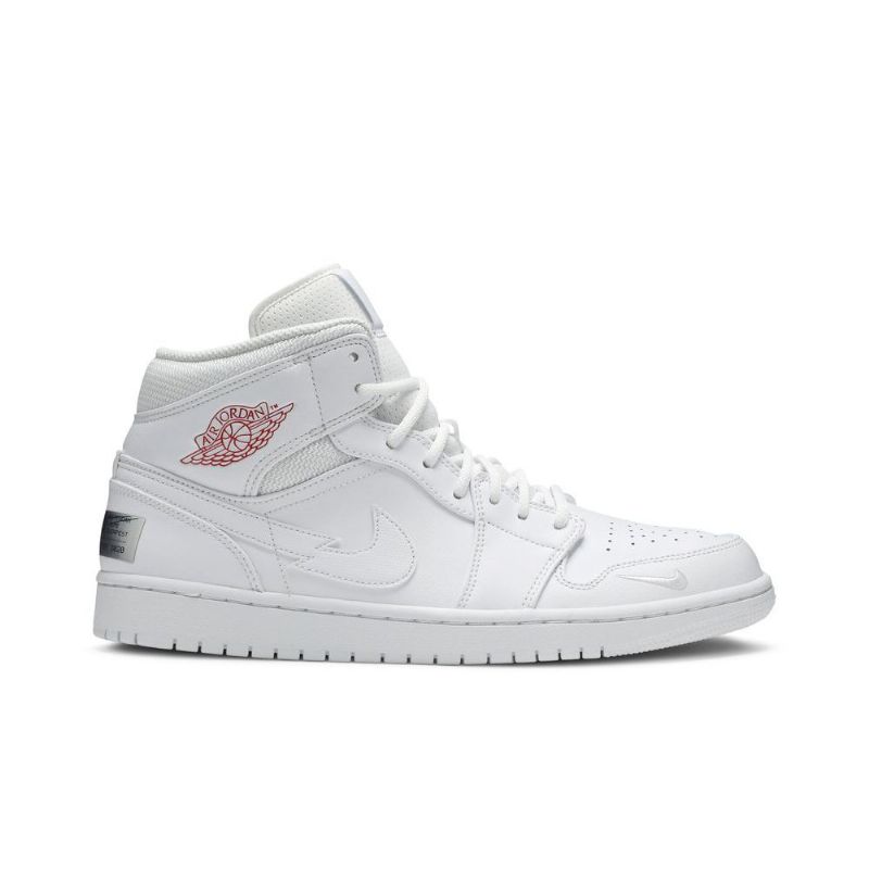 Air Jordan 1 Mid Se Valkoiset Punaiset Miesten Kengät