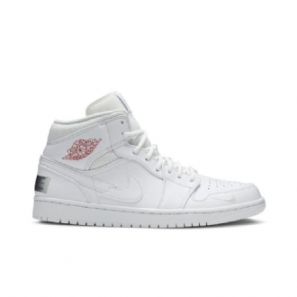 Air Jordan 1 Mid Se Valkoiset Punaiset Miesten Kengät