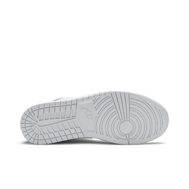Air Jordan 1 Mid Se Valkoiset Punaiset Miesten Kengät
