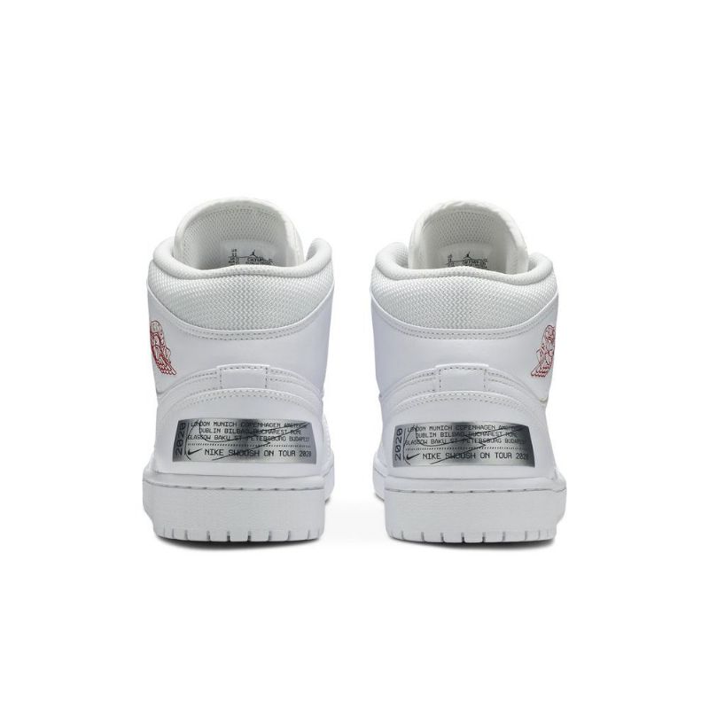 Air Jordan 1 Mid Se Valkoiset Punaiset Miesten Kengät