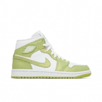 Air Jordan 1 Mid Se Valkoiset Vihreät Naisten Kengät