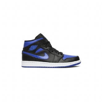 Air Jordan 1 Mid Sininen Musta Valkoinen Miesten Kengät