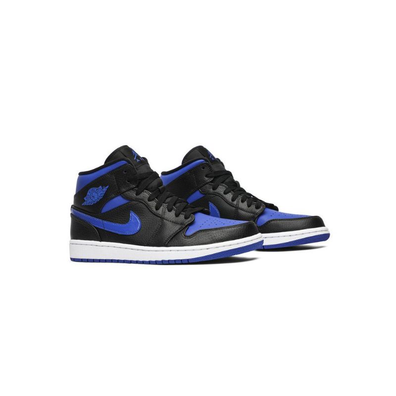 Air Jordan 1 Mid Sininen Musta Valkoinen Miesten Kengät