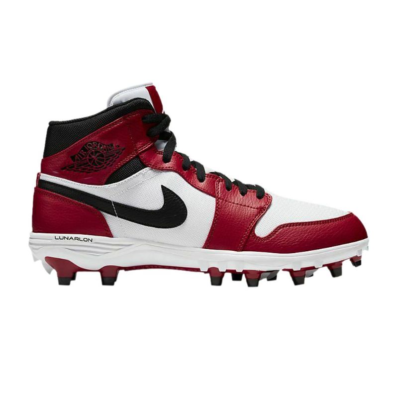 Air Jordan 1 Mid Td Cleat Valkoinen Punainen Musta Miesten Kengät