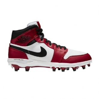 Air Jordan 1 Mid Td Cleat Valkoinen Punainen Musta Miesten Kengät