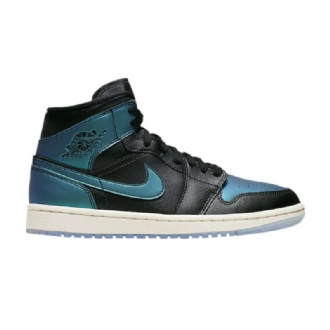 Air Jordan 1 Mid Turquoise Musta Valkoinen Naisten Kengät