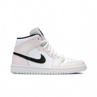 Air Jordan 1 Mid Vaaleanpunainen Valkoinen Musta Naisten Kengät