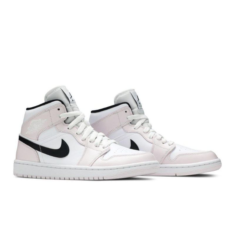 Air Jordan 1 Mid Vaaleanpunainen Valkoinen Musta Naisten Kengät