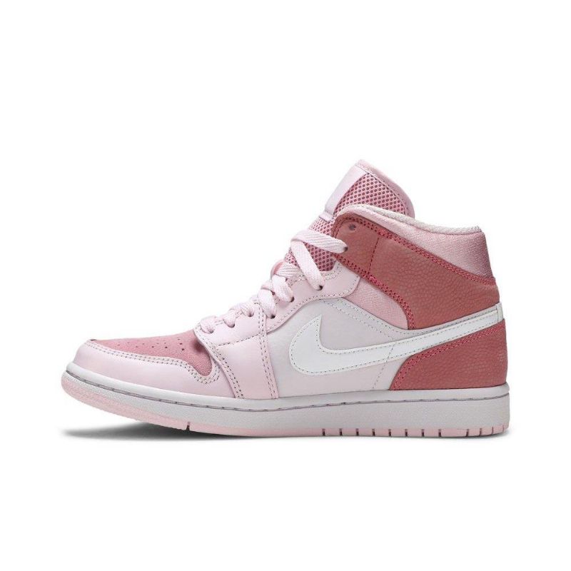 Air Jordan 1 Mid Vaaleanpunainen Valkoinen Naisten Kengät