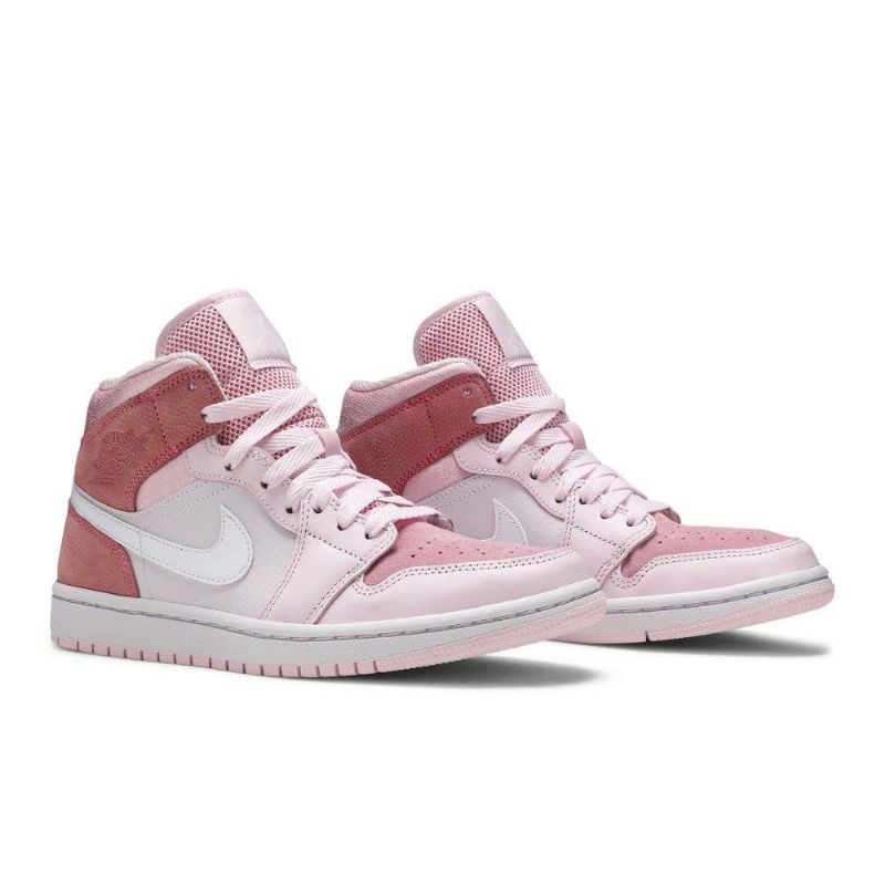 Air Jordan 1 Mid Vaaleanpunainen Valkoinen Naisten Kengät