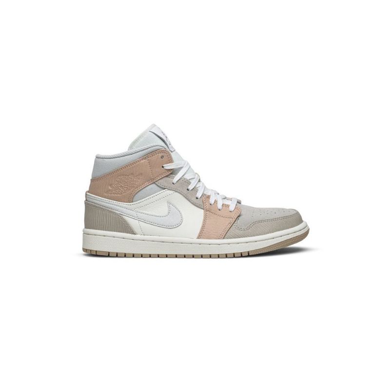 Air Jordan 1 Mid Valkoinen Harmaa Miesten Kengät