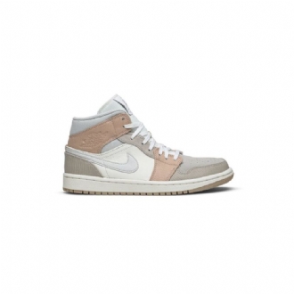 Air Jordan 1 Mid Valkoinen Harmaa Miesten Kengät