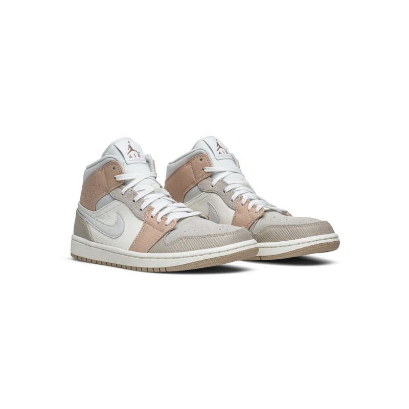 Air Jordan 1 Mid Valkoinen Harmaa Miesten Kengät