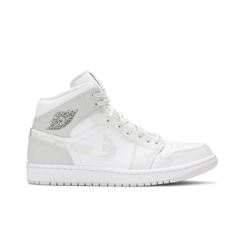 Air Jordan 1 Mid Valkoinen Harmaa Miesten Kengät