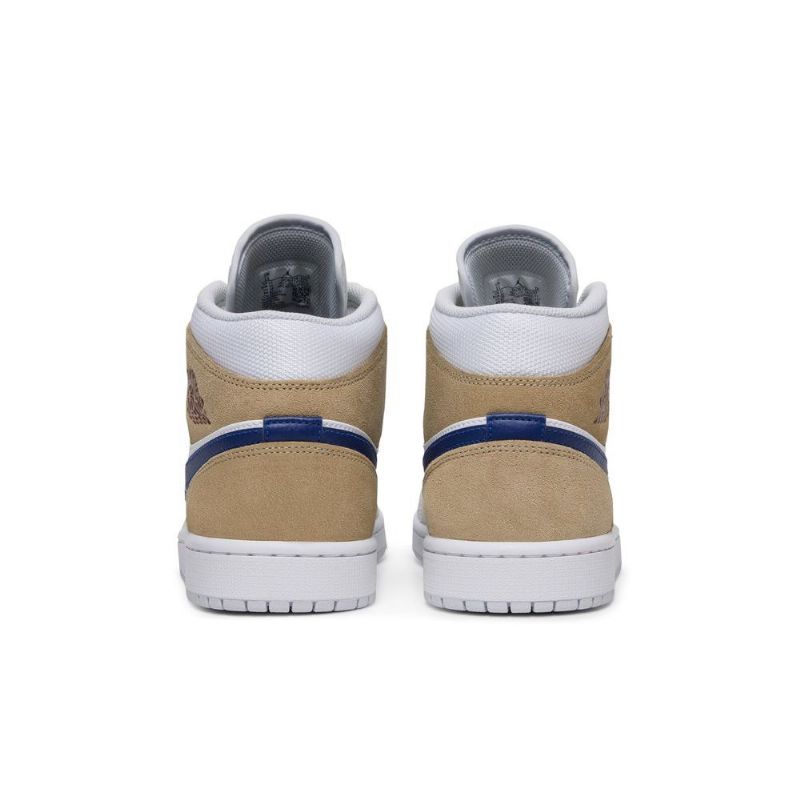 Air Jordan 1 Mid Valkoinen Khaki Sininen Miesten Kengät