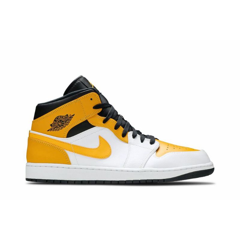Air Jordan 1 Mid Valkoinen Kulta Mustat Miesten Kengät