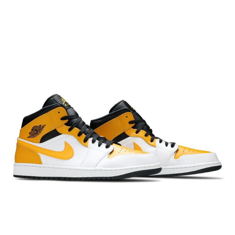 Air Jordan 1 Mid Valkoinen Kulta Mustat Miesten Kengät