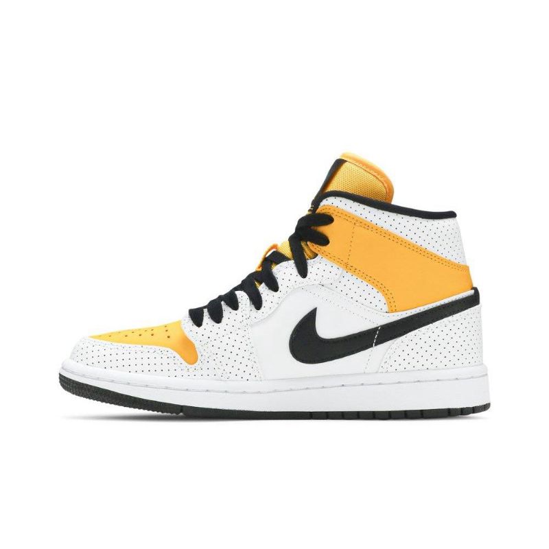 Air Jordan 1 Mid Valkoinen Kulta Mustat Naisten Kengät