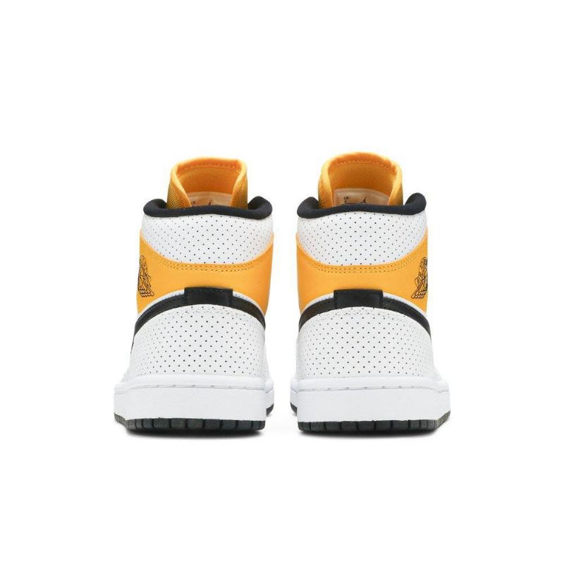 Air Jordan 1 Mid Valkoinen Kulta Mustat Naisten Kengät