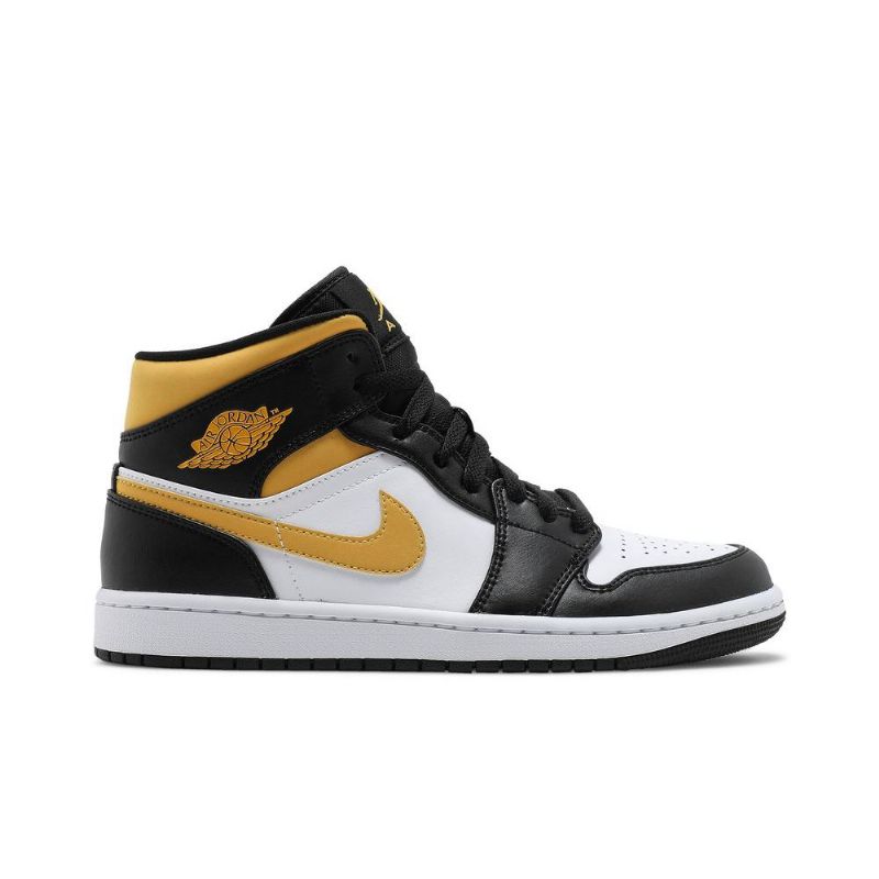 Air Jordan 1 Mid Valkoinen Musta Kulta Miesten Kengät