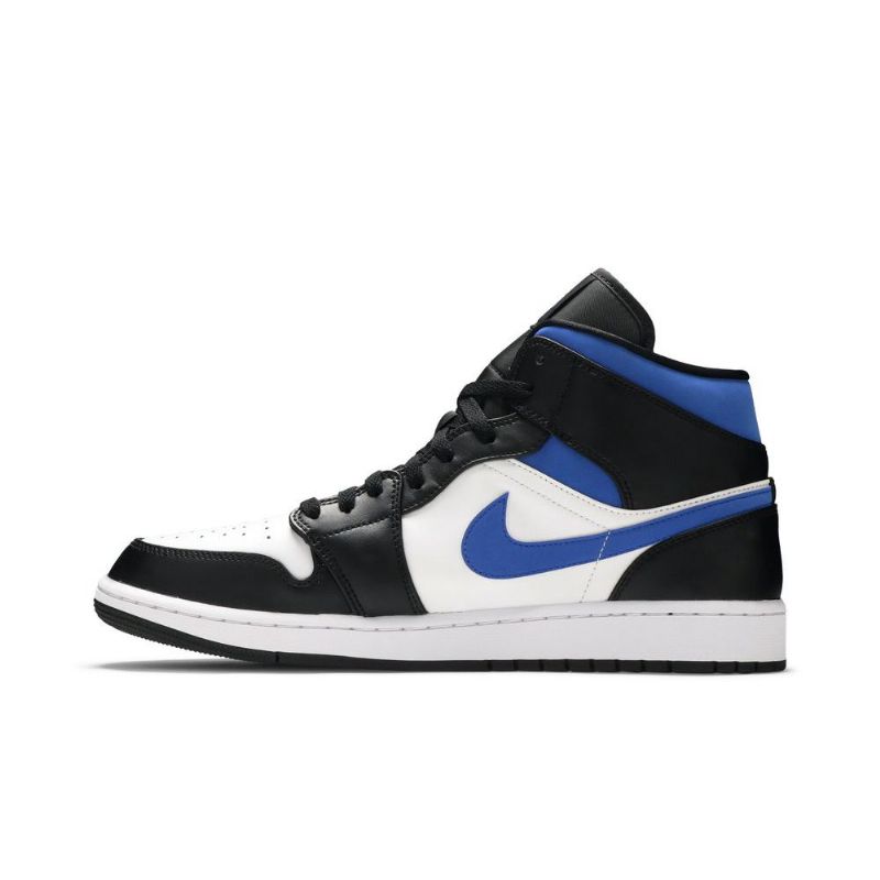 Air Jordan 1 Mid Valkoinen Musta Sininen Miesten Kengät