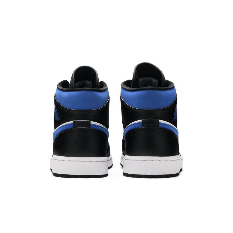Air Jordan 1 Mid Valkoinen Musta Sininen Miesten Kengät