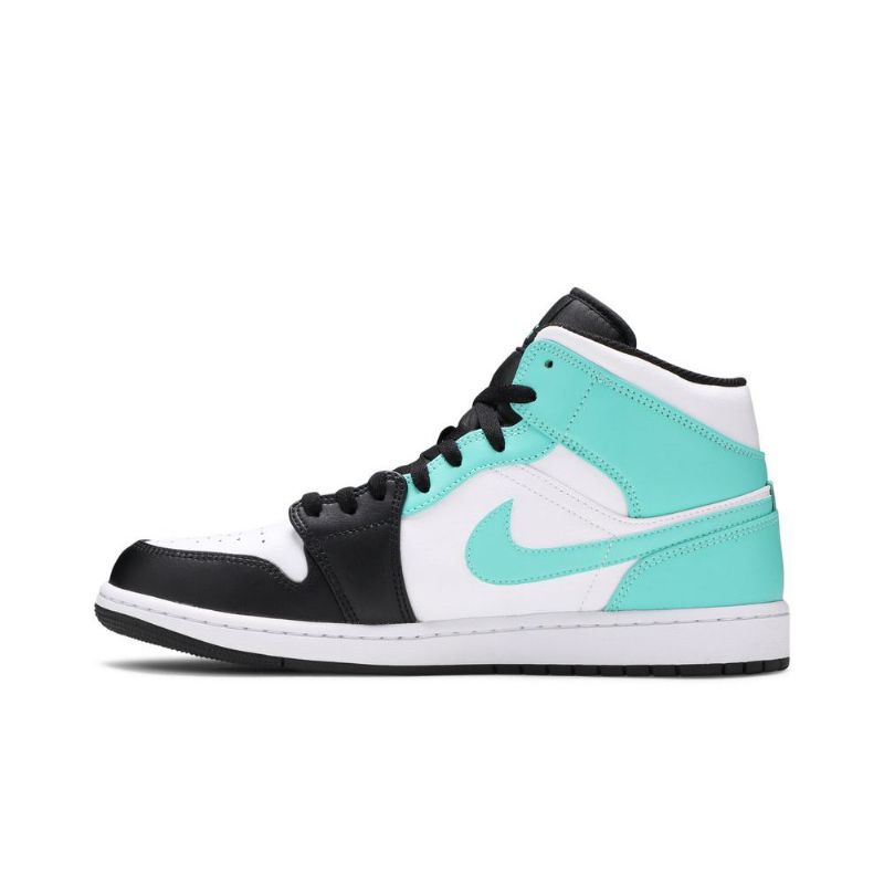 Air Jordan 1 Mid Valkoinen Musta Sininen Miesten Kengät
