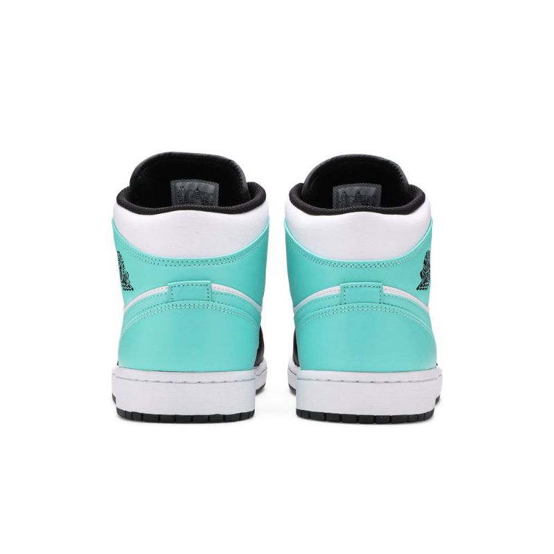Air Jordan 1 Mid Valkoinen Musta Sininen Miesten Kengät