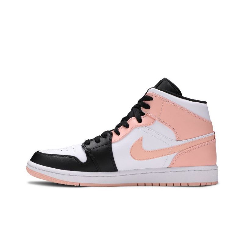 Air Jordan 1 Mid Valkoinen Musta Vaaleanpunainen Miesten Kengät